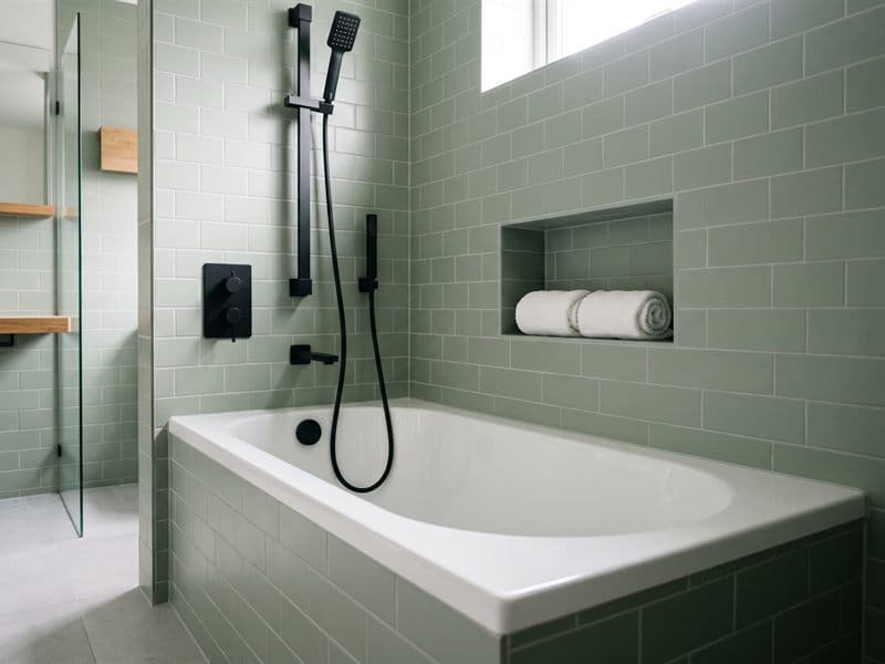 Bañera nueva instalada en un baño reformado en Ferrol