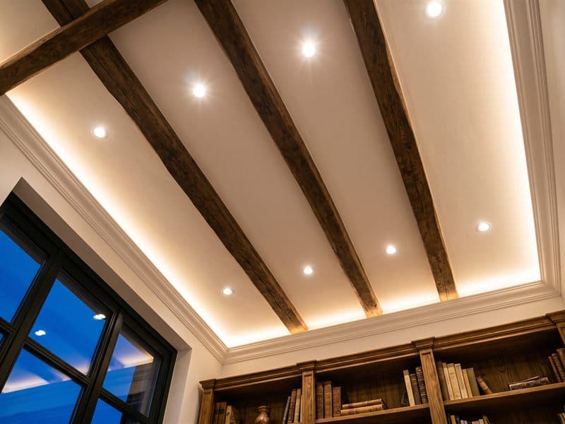 Iluminación LED empotrada en el techo de una vivienda en Ferrol
