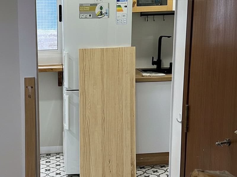 Paso en arco que conecta el salón con la cocina en una vivienda de Ferrol
